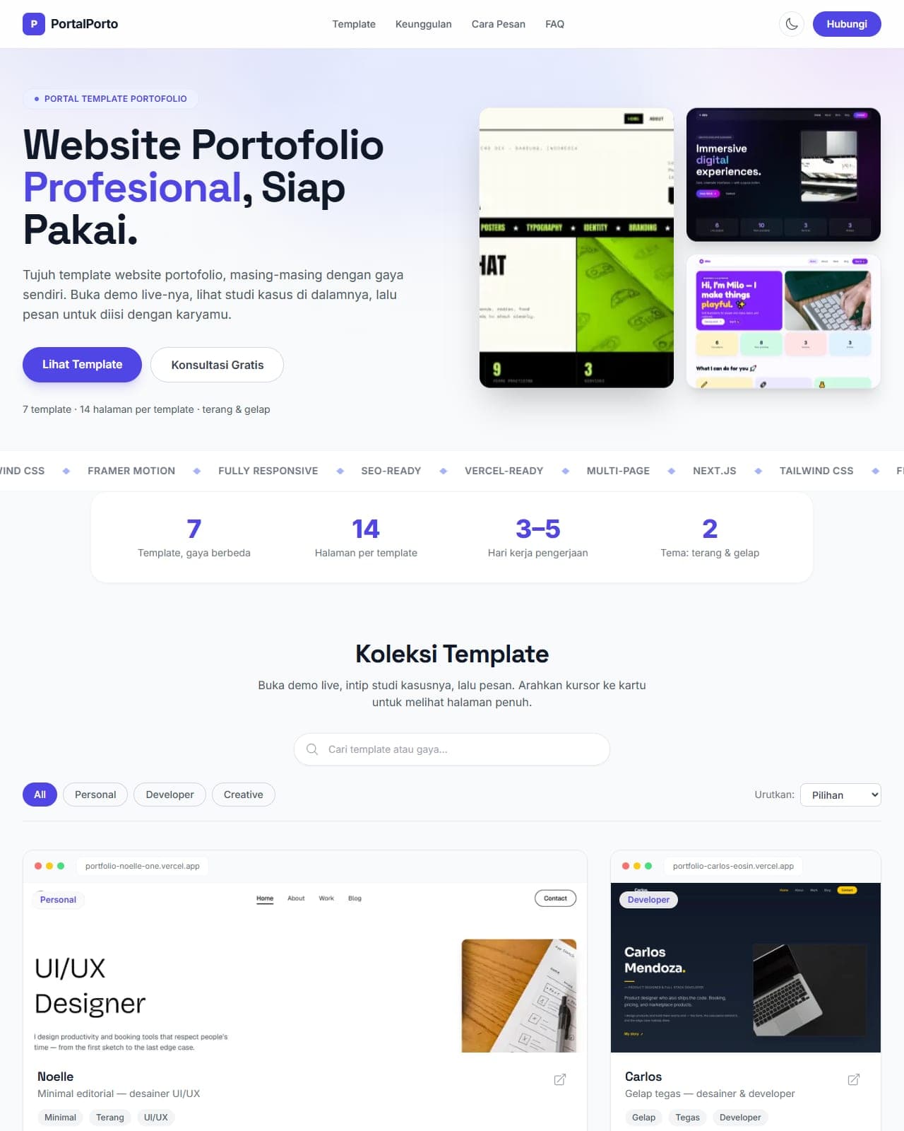 Preview of the Personal Portfolios gallery