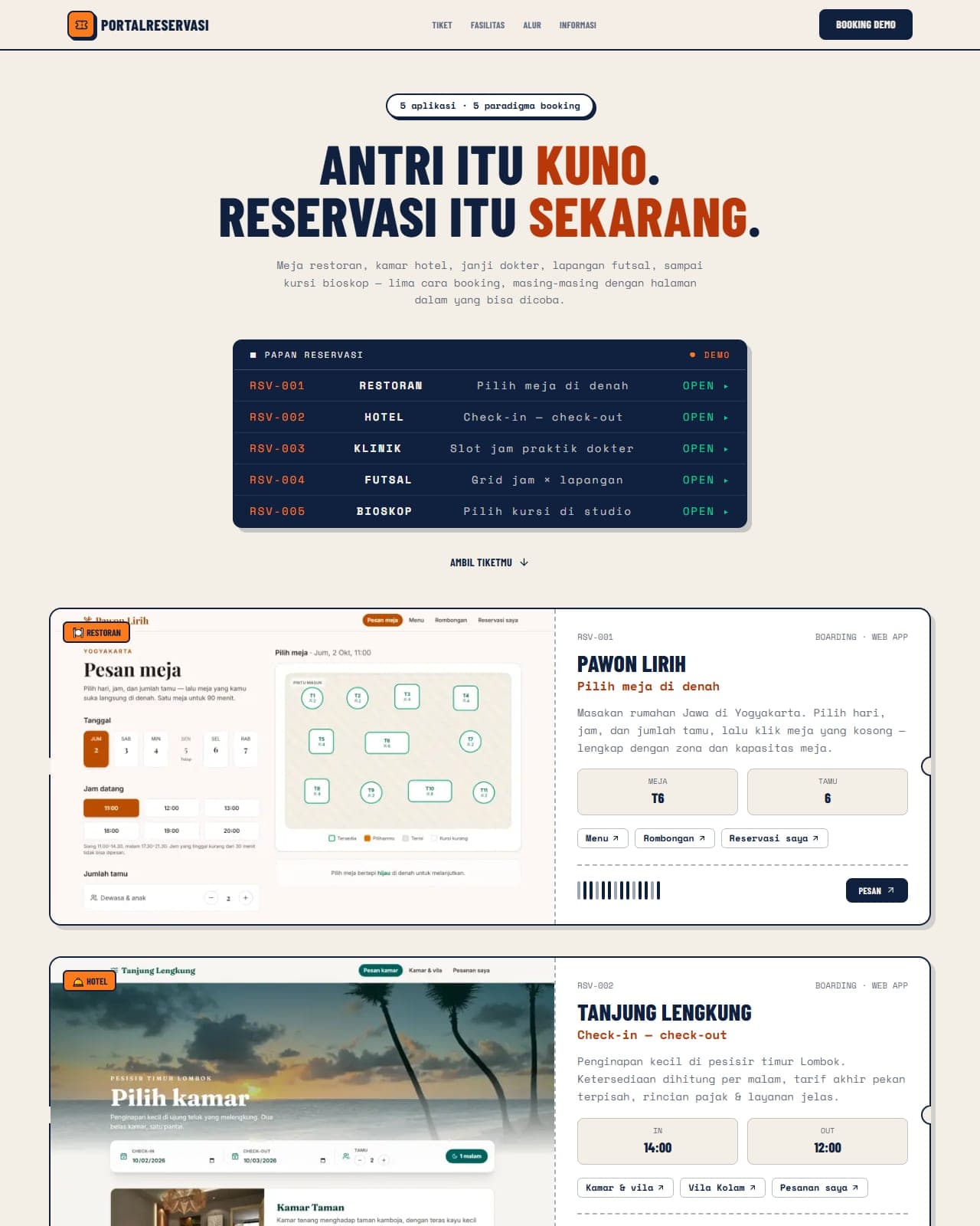 Preview of the Reservations & Booking gallery