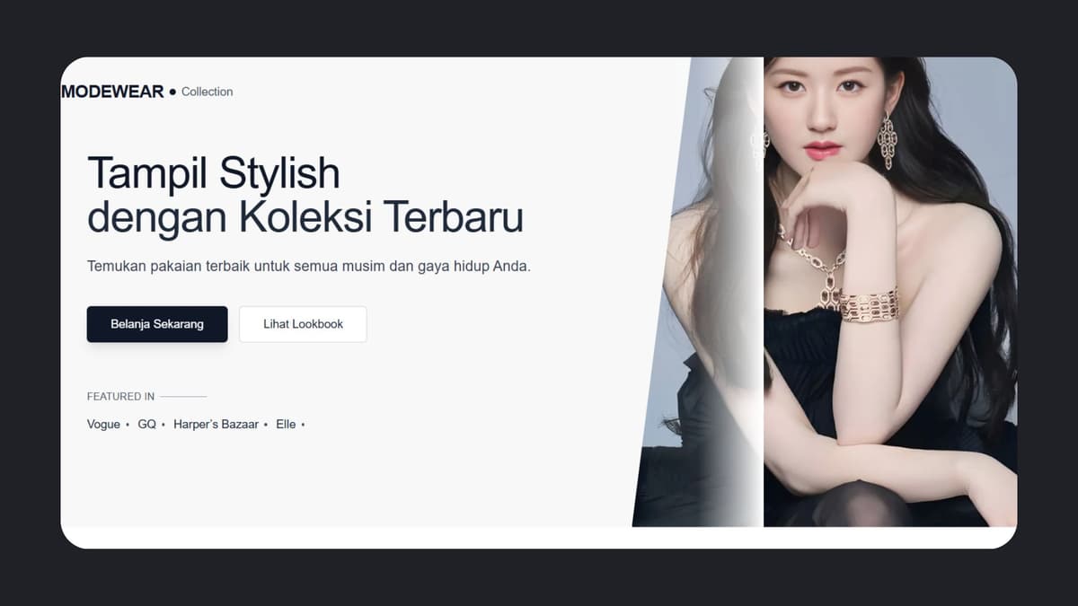 Screenshot website Website Sales Fashion