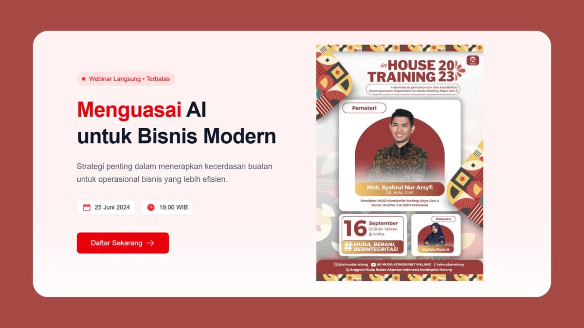 Screenshot website Website Webinar Edukasi