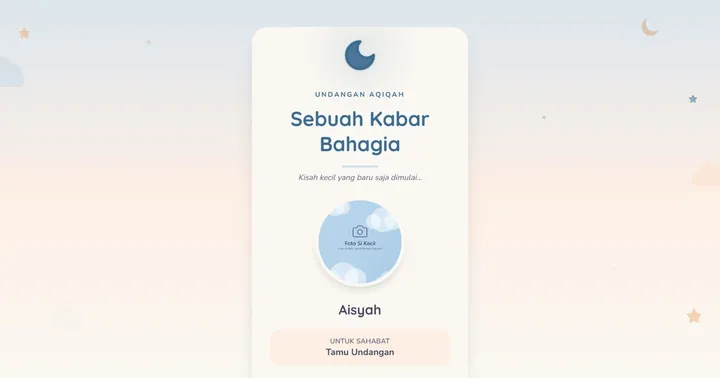 Paparan Kad Jemputan Akikah Digital