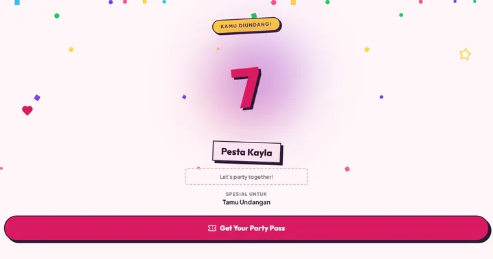 Paparan Kad Jemputan Hari Jadi Digital